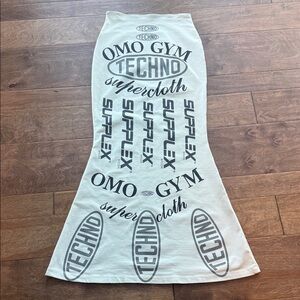 Vintage 1993 Norma Kamali OMO Gym Supplex Maxi Skirt S
